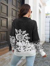 Load image into Gallery viewer, Snowflake Pattern Mock Neck Sweater
