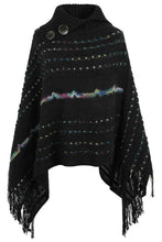 Load image into Gallery viewer, Cloak Sleeve Fringe Detail Poncho
