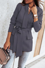 Load image into Gallery viewer, Belted Shawl Collar Blazer
