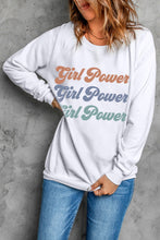 Load image into Gallery viewer, GIRL POWER Graphic Dropped Shoulder Sweatshirt
