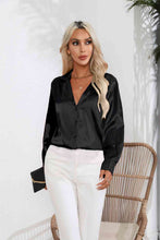 Load image into Gallery viewer, Lapel Collar Button Up Long Sleeve Shirt
