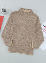 Load image into Gallery viewer, Kids Quarter-Zip Collar Sweatshirt with Kangaroo Pocket
