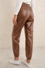 Load image into Gallery viewer, Elastic Waist PU Leather Joggers
