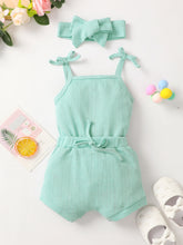 Load image into Gallery viewer, Baby Girl Waffle-Knit Tie-Shoulder Top and Shorts Set
