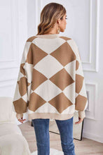 Load image into Gallery viewer, Geometric Lantern Sleeve Cardigan with Pockets
