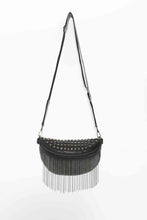 Load image into Gallery viewer, Adored PU Leather Studded Sling Bag with Fringes
