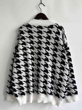 Load image into Gallery viewer, Houndstooth Botton Front  Cardigan with Pockets
