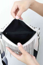 Load image into Gallery viewer, Adored PU Leather Studded Sling Bag with Fringes
