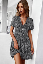 Load image into Gallery viewer, Printed Flutter Sleeve V-Neck Dress
