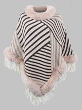 Load image into Gallery viewer, Striped Fringe Hem Poncho
