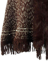 Load image into Gallery viewer, Leopard Fringe Hem Poncho
