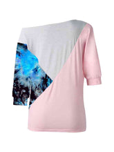 Load image into Gallery viewer, Color Block Three-Quarter Sleeve Blouse
