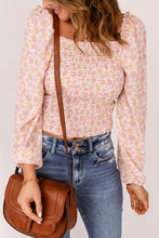 Load image into Gallery viewer, Floral Frill Trim Smocked Top
