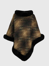 Load image into Gallery viewer, Faux Fur Trim Poncho
