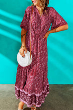 Load image into Gallery viewer, Bohemian Tassel Tie Pompom Detail Maxi Dress
