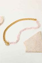 Load image into Gallery viewer, Stainless Steel Half Bead Half Chain Necklace
