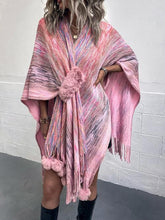 Load image into Gallery viewer, Heathered Fringe Hem Poncho
