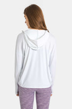 Load image into Gallery viewer, Zip Up Dropped Shoulder Hooded Sports Jacket
