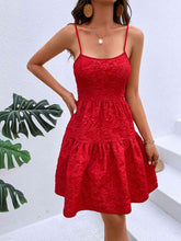 Load image into Gallery viewer, Textured Spaghetti Strap Cutout Dress
