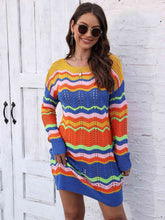 Load image into Gallery viewer, Openwork Round Neck Sweater Dress

