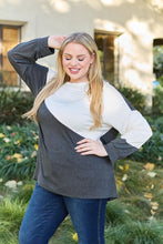 Load image into Gallery viewer, Celeste Design Full Size Contrast Long Sleeve Top
