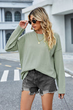 Load image into Gallery viewer, Round Neck Dropped Shoulder Sweater
