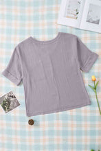 Load image into Gallery viewer, Textured V-Neck Half Sleeve Blouse
