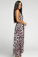 Load image into Gallery viewer, Leopard Print Open Back Split Sleeveless Dress
