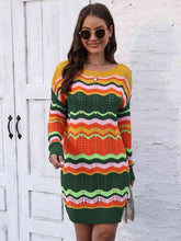 Load image into Gallery viewer, Openwork Round Neck Sweater Dress
