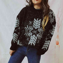 Load image into Gallery viewer, Snowflake Pattern Long Sleeve Sweater
