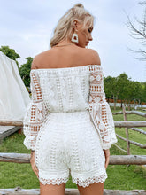 Load image into Gallery viewer, Lace Off-Shoulder Balloon Sleeve Romper
