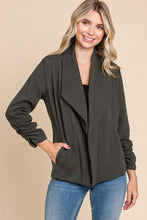 Load image into Gallery viewer, Culture Code Full Size Ruched Open Front Long Sleeve Jacket
