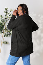 Load image into Gallery viewer, Basic Bae Full Size Ribbed Open Front Cardigan with Pockets
