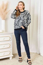 Load image into Gallery viewer, Heimish Full Size Zebra Print Sweater
