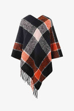 Load image into Gallery viewer, Plaid Fringe Detail Poncho
