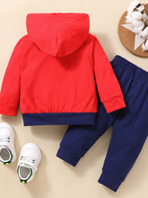 Load image into Gallery viewer, Baby Color Block Graphic Hoodie and Joggers Set
