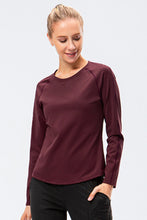 Load image into Gallery viewer, Raglan Sleeve Round Neck Athletic Top
