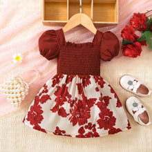 Load image into Gallery viewer, Baby Girl Floral Frill Trim Square Neck Smocked Dress
