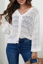 Load image into Gallery viewer, Openwork V-Neck Cardigan
