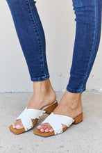 Load image into Gallery viewer, Weeboo Step Into Summer Criss Cross Wooden Clog Mule in White
