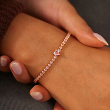 Load image into Gallery viewer, Heart Shape Inlaid Zircon 18K Gold-Plated Bracelet
