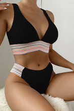 Load image into Gallery viewer, Contrast Textured High Cut Swim Set
