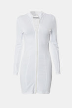 Load image into Gallery viewer, Ribbed Trim Zip Up Mini Dress
