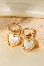 Load image into Gallery viewer, Inlaid Shell Heart Drop Earrings
