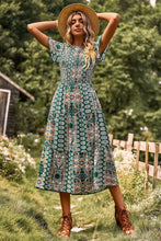 Load image into Gallery viewer, Printed Tie Back Flutter Sleeve Dress
