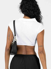 Load image into Gallery viewer, Johnny Collar Cropped Top
