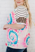 Load image into Gallery viewer, Plus Size Tie-Dye Mixed Print Raglan Sleeve T-Shirt
