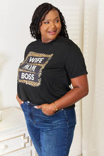 Load image into Gallery viewer, Simply Love WIFE MOM BOSS Leopard Graphic T-Shirt
