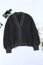 Load image into Gallery viewer, Waffle-Knit Drop Shoulder Button-Down Cardigan

