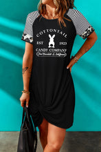 Load image into Gallery viewer, Easter Letter Graphic Mixed Print Twisted T-Shirt Dress
